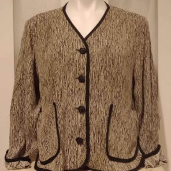 Max & Mabel - Button Up zebra striped designer blazer jacket - size small - Picture 1 of 3